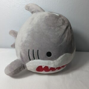 Your Zone Gray And White Plush Shark Bank With Stopper Soft Great‎ Condition